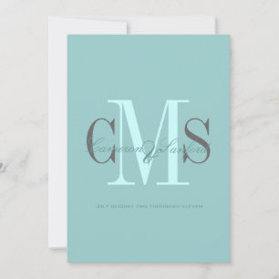 Zeitgenössische + klassische monogramm Hochzeitsei Einladung
