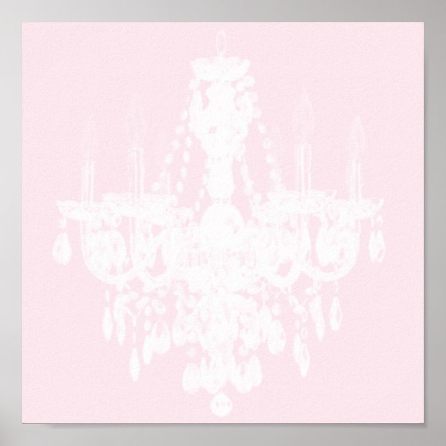 Zeitgenössische Kronleuchter-Silhouette - Print #1 Poster (Vorne)