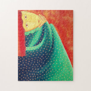 Zeitgenössische Kunst Acrylmalerei Frau beim Nachd