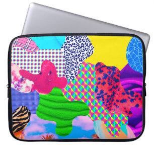 Zeitgenössische Kunst Collage. Mischung stilvoller Laptopschutzhülle