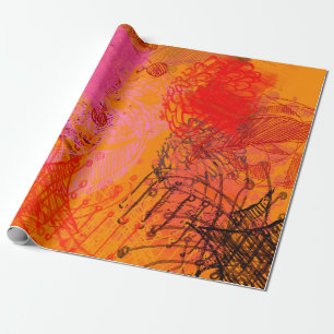Zeitgenössische Kunst. Handgemachte Kunst. Farbenf Geschenkpapier