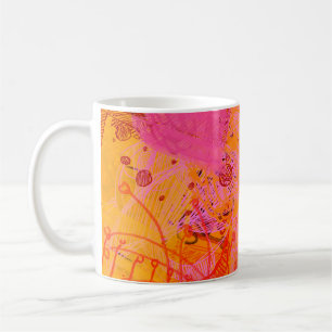 Zeitgenössische Kunst. Handgemachte Kunst. Farbenf Kaffeetasse