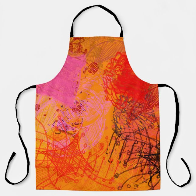 Zeitgenössische Kunst. Handgemachte Kunst. Farbenf Schürze (Vorderseite)