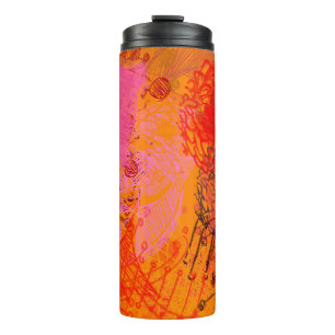 Zeitgenössische Kunst. Handgemachte Kunst. Farbenf Thermosbecher