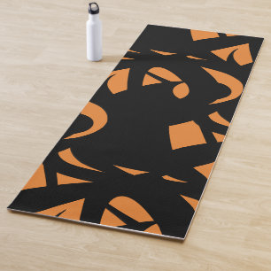 Zeitgenössische Kunst Schwarz-Orange-Yogamatte Yogamatte