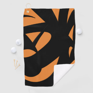 Zeitgenössische Kunst Schwarz und Orange Golfhandtuch