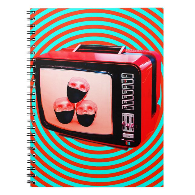 Zeitgenössische Kunstsammlung. TV news Corona viru Notizblock (Vorderseite)