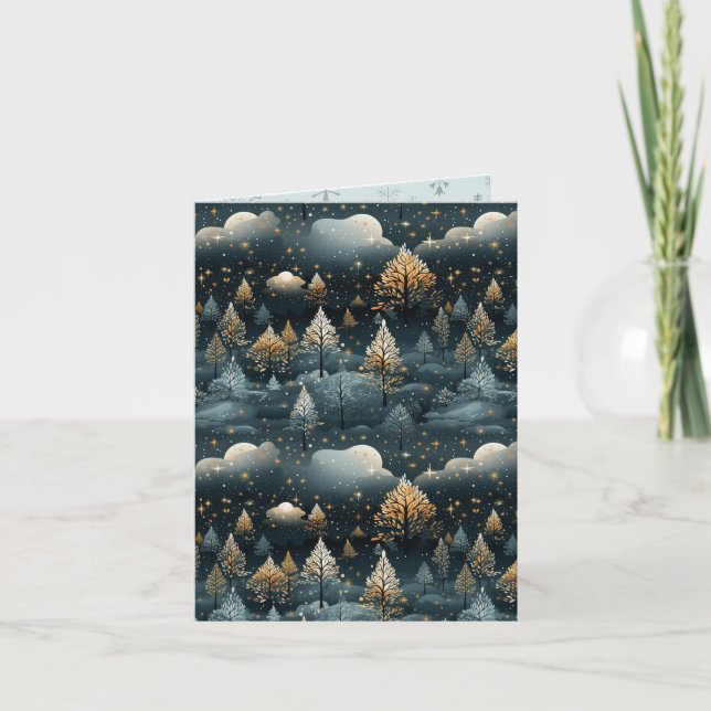 Zeitgenössische Landschaft Weihnachten Karte (Vorderseite)