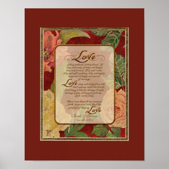 Zeitgenössische Liebe Kapitel 1 Korinther 13 Poster (Vorne)