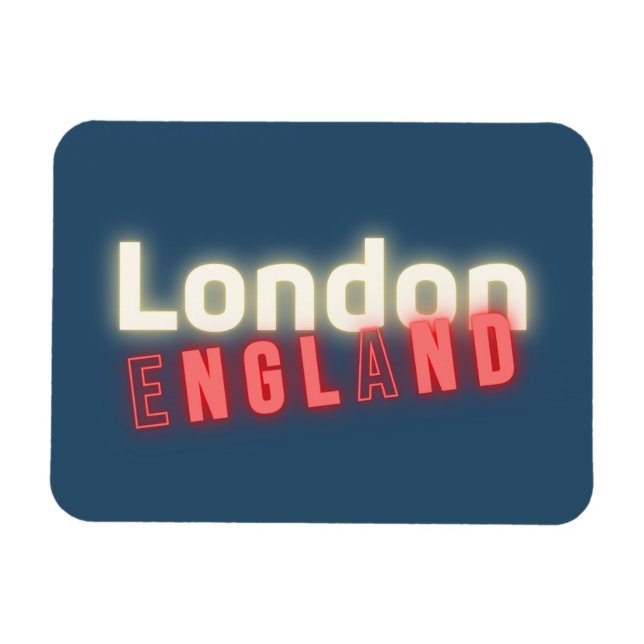 Zeitgenössische London Neon Lights Typografie Magnet (Horizontal)