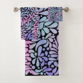 Zeitgenössische Meerjungblätter Badhandtuch Set