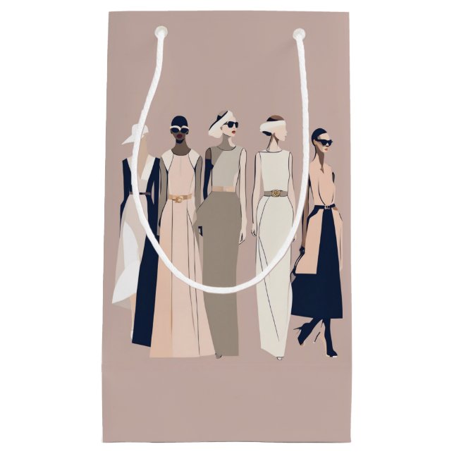 Zeitgenössische Mode Illustration Swag Bag Kleine Geschenktüte (Vorderseite)