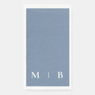 Zeitgenössische Mongram Periwinkle Hochzeit Serviette