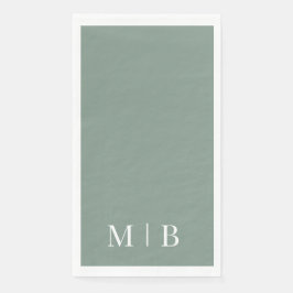 Zeitgenössische Monogram Dark Sage Hochzeit Serviette