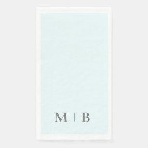 Zeitgenössische Monogram Ice Blue Gray Text Weddin Serviette