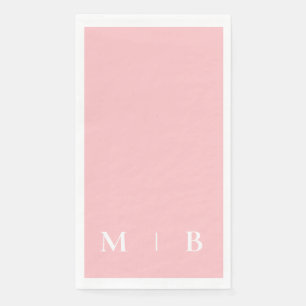 Zeitgenössische Monogramm-Blush-Hochzeit Serviette