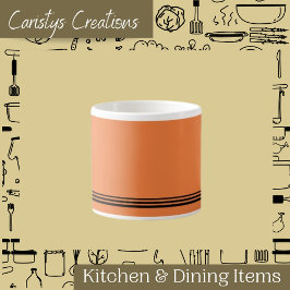 Zeitgenössische Orange-Mandarine Streifen Espressotasse