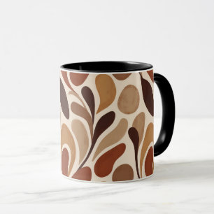 Zeitgenössische organische Muster-Tasse – Erdtöne Tasse