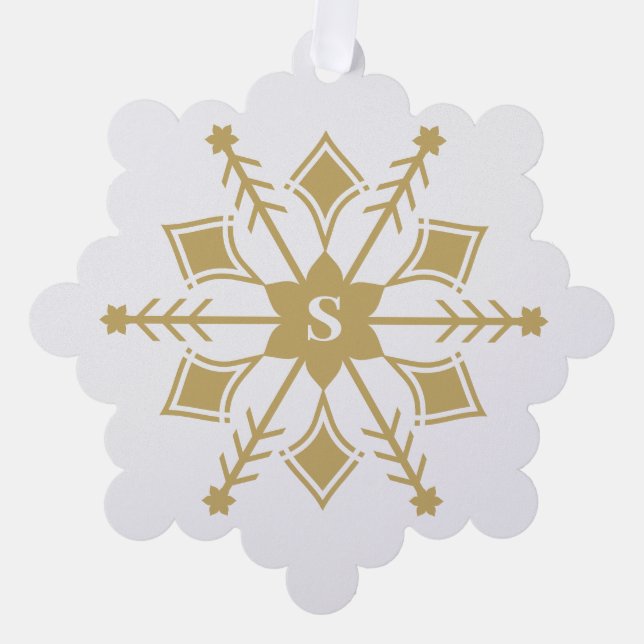 Zeitgenössische Original-Schneeflocke mit dem erst Ornament Karte (Vorderseite)