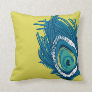 Zeitgenössische Pfau-Feder-Kissen-Art 1 Kissen