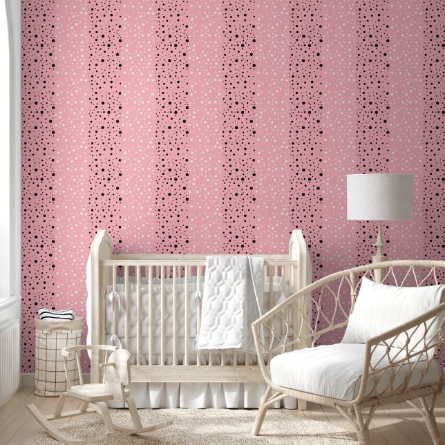 Zeitgenössische Polka Dots auf leicht rosa Texturi Tapete (Kinder)