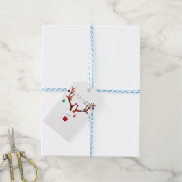 Zeitgenössische rote Rentierbläschen Geschenkanhänger