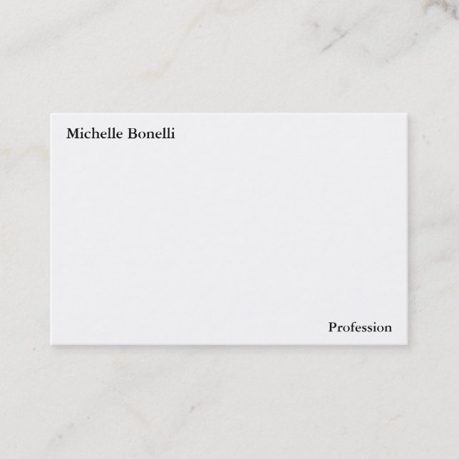 Zeitgenössische Schlichte Minimalistische Weiß-Mod Visitenkarte (Vorderseite)