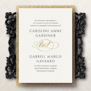 Zeitgenössische Schrift-Typografie Hochzeit Folieneinladung