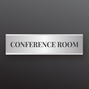 Zeitgenössische Schwarz & Imitate - Silberbüroabte Türschild