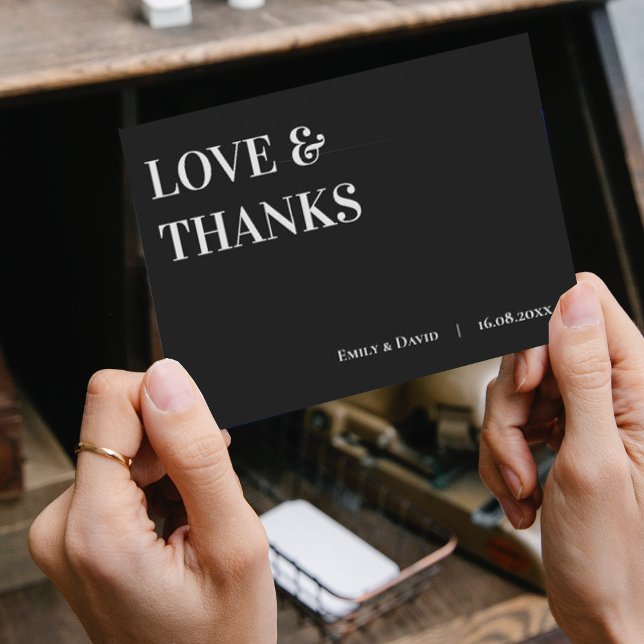 Zeitgenössische Schwarz-weiße Hochzeit Liebe und D Postkarte (Von Creator hochgeladen)