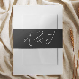 Zeitgenössische schwarze Gastgeschenke Hochzeiten Einladungsbanderole