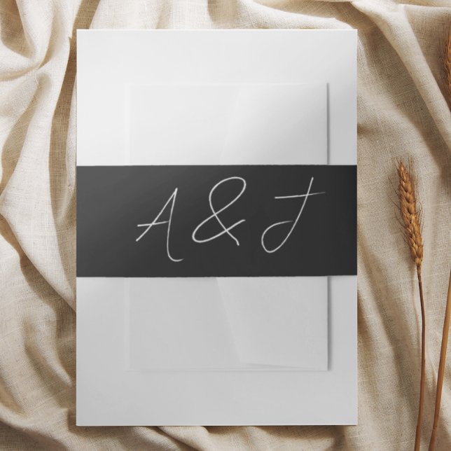 Zeitgenössische schwarze Gastgeschenke Hochzeiten Einladungsbanderole (Von Creator hochgeladen)