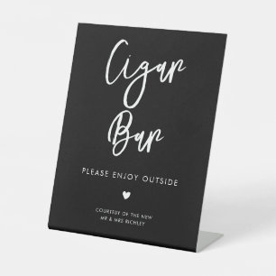 Zeitgenössische Schwarze Hochzeit Cigar Bar Sockelschild