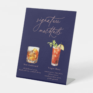 Zeitgenössische Signature Mocktails Sockelschild