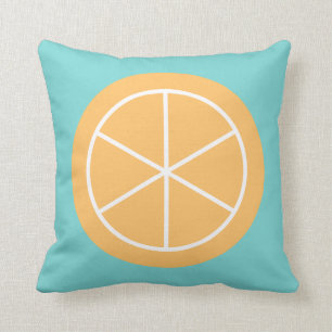 Zeitgenössische Sommerzitrus / Aquamarin / Orange  Kissen