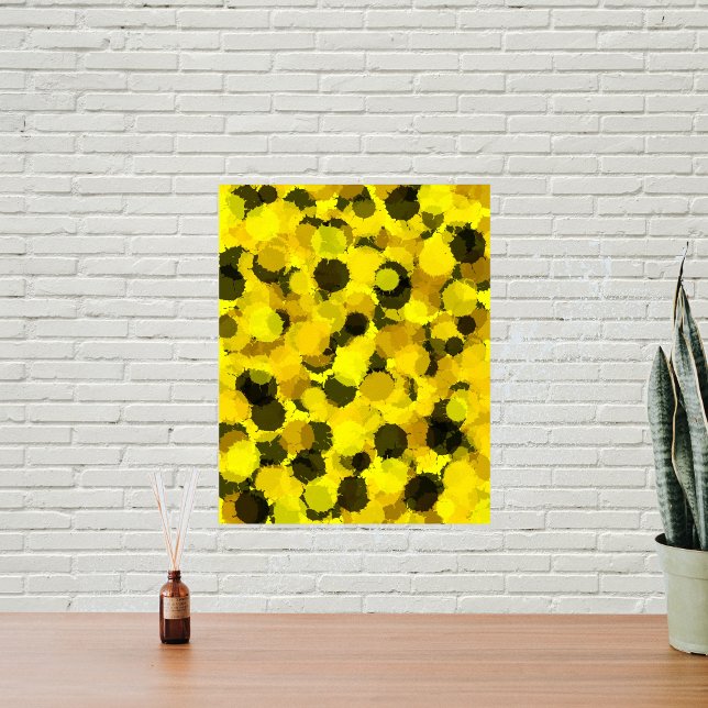 Zeitgenössische Sonnenblume Abstrakte Punkte Gelbe Poster (Von Creator hochgeladen)