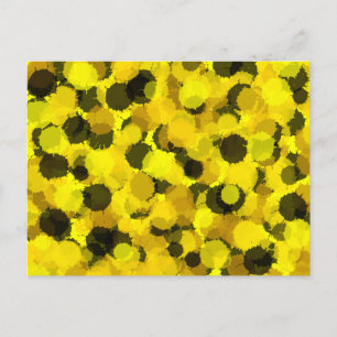 Zeitgenössische Sonnenblume Abstrakte Punkte Gelbe Postkarte