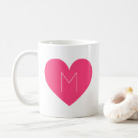 Zeitgenössische Tasse des Hot-Pink-Herzens