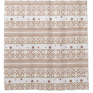 Zeitgenössische Taupe, Linen, braun Gemustert  Duschvorhang