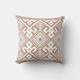 Zeitgenössische Taupe, Linen, braun Gemustert Kissen
