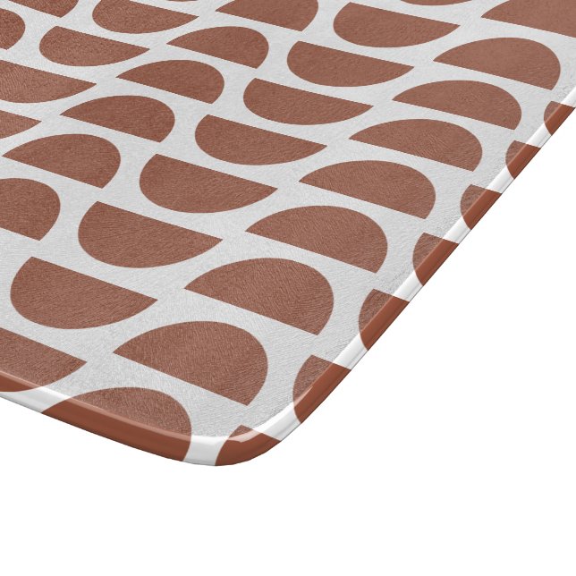 Zeitgenössische Terracotta-Abstrakte Geometrie Schneidebrett (Ecke)