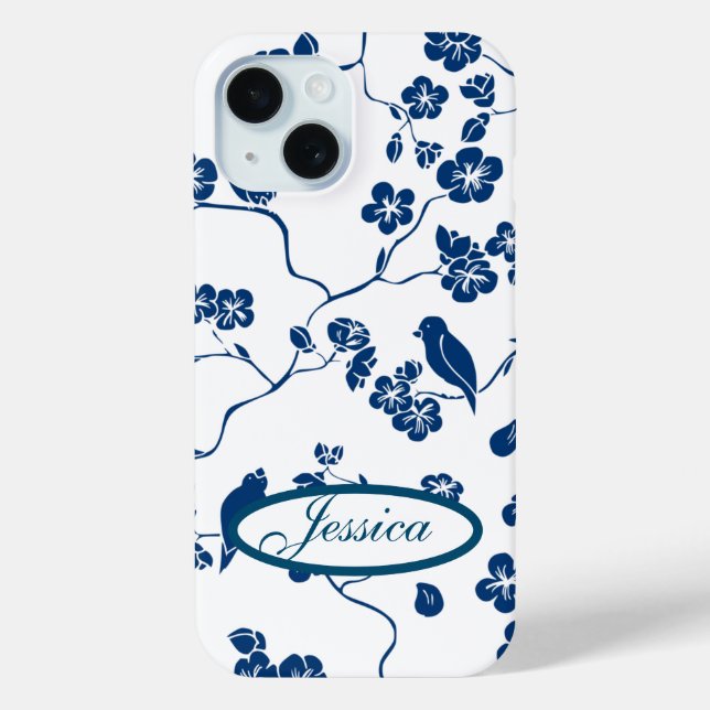 Zeitgenössische Toilvögel & Florals Case-Mate iPhone Hülle (Rückseite)