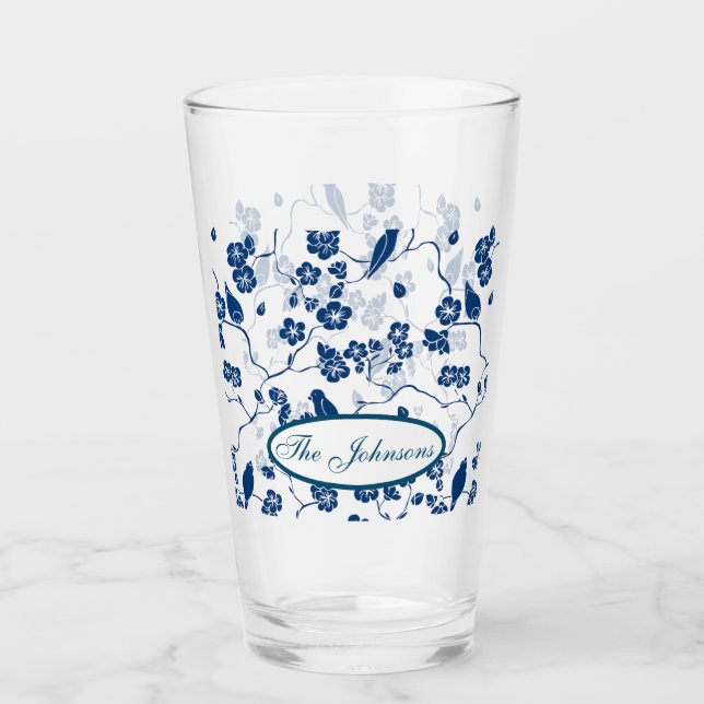 Zeitgenössische Toilvögel & Florals Glas (Vorderseite)