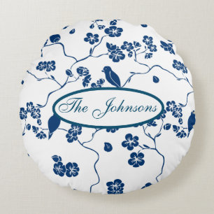 Zeitgenössische Toilvögel & Florals Rundes Kissen