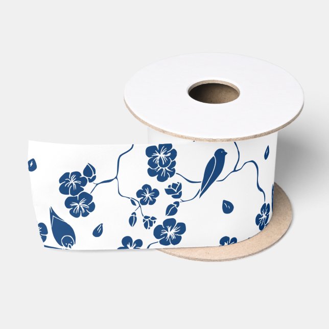Zeitgenössische Toilvögel & Florals Satin Ribbon Satinband (Spule)