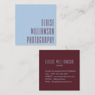 Zeitgenössische Trendy Chic Fette Typografie Burgu Quadratische Visitenkarte