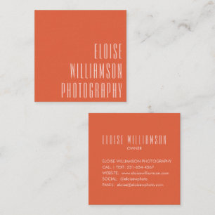 Zeitgenössische Trendy Chic Fette Typografie Orang Quadratische Visitenkarte