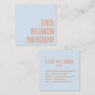 Zeitgenössische Trendy Fette Typografie Blau Orang Quadratische Visitenkarte