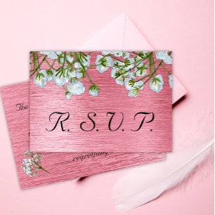 Zeitgenössische UAWG aus Metallic, Rosa und Weiß RSVP Karte