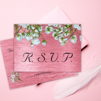 Zeitgenössische UAWG aus Metallic, Rosa und Weiß RSVP Karte